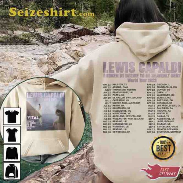 Lewis Capaldi Music Broken By Desire To Be Heavenly Sent World Tour Shirt