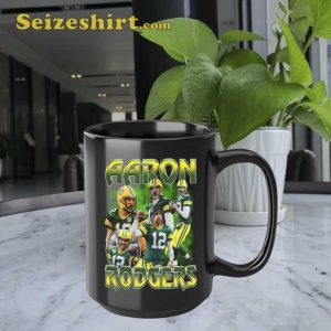 Aaron Rodgers Green Bay Packers NFL Football Black Crew Funny Coffee Mug