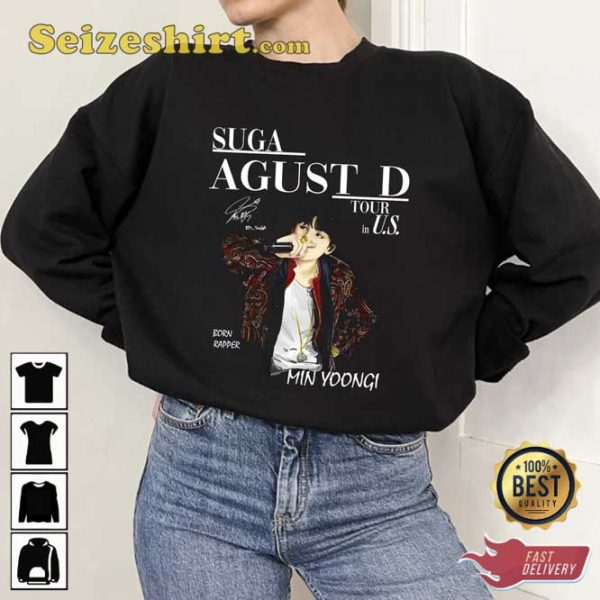 Suga Agust D Min Yoongi World Tour In U.S Crewneck Shirt