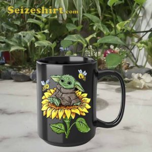 Baby Yoda Sunflower Ceramic Mug Coffee