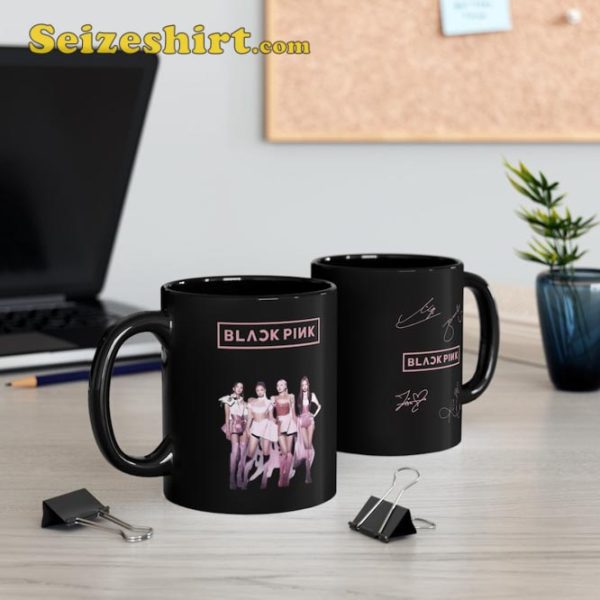 Black Pink Whole Team Line Up Fancy Kpop Ceramic Coffee Mug
