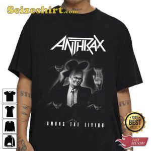 Black Retro Among The Living Anthrax Unisex Sweatshirt For Fans