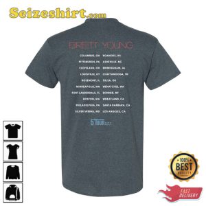 Brett Young 5 Tour 321 Tee Shirt Gift For Fan 3