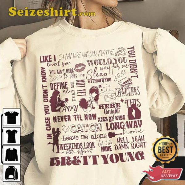 Brett Young Doodle Art Shirt Country Music Tour 2023 Unisex T-Shirt