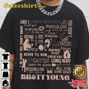 Brett Young Doodle Art Shirt Country Music Tour 2023 Sweatshirts Unisex T-Shirt 4