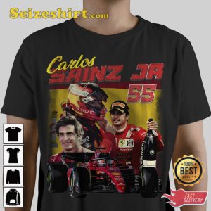 Carlos Sainz JR Ferrari Formula One Racing Tee Shirt