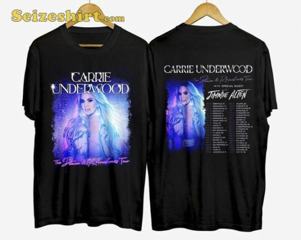 Carrie Underwood Denim and Rhinestones Tour 2023 Double Sided T-Shirt