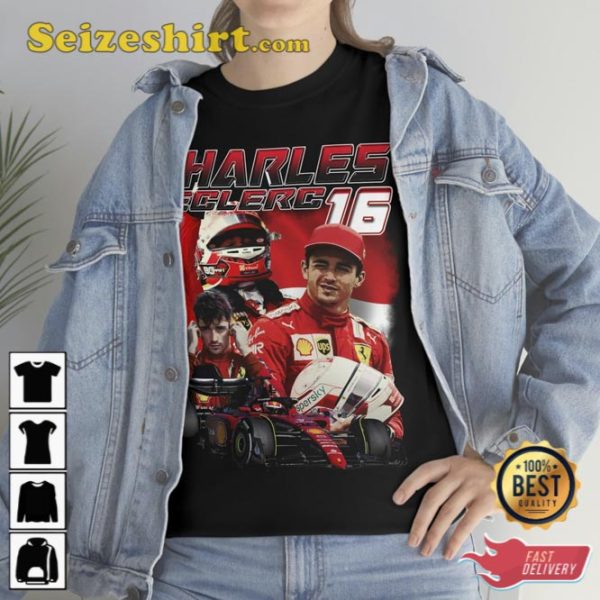 Charles Leclerc Ferrari Formula One Racing Tee Shirt