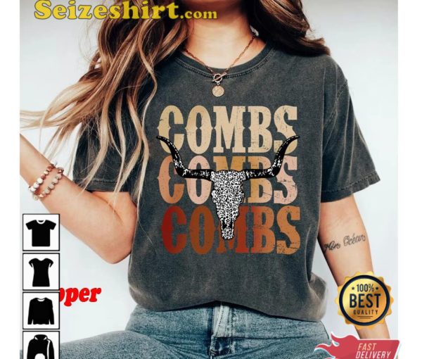 Combs Crazy Bullhead Comfort Colors Oversized Shirt Country