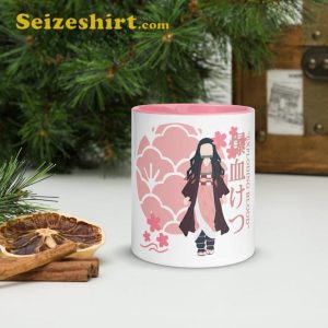 Cute Nezuko Kimetsu Anime Girl Exploding Blood Ceramic Coffee Mug