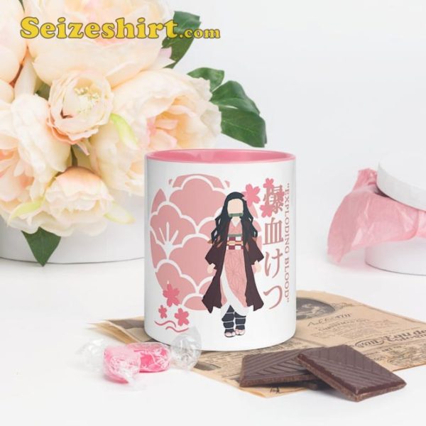 Cute Nezuko Kimetsu Anime Girl Exploding Blood Ceramic Coffee Mug