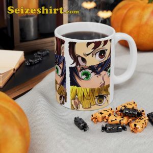 Demon Slayer Characters Tanjiro Zenitsu Inosuke Nezuko Coffee Mug3