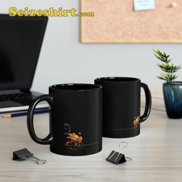 Demon Slayer Zenitsu Agatsuma Eightfold Lightning Skill Black Coffee Mug