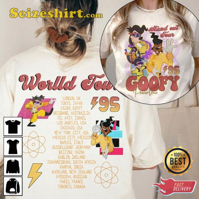 Disney Powerline 90s A Goofy Movie Stand Out Tour 95 Concert Shirt1