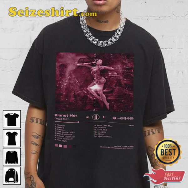 Doja Cat Planet Her Album Tracklist Shirt Gift For Fan