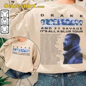 Drake It’s All A Blur Tour 2023 21 Savage Graphic Rap Tee