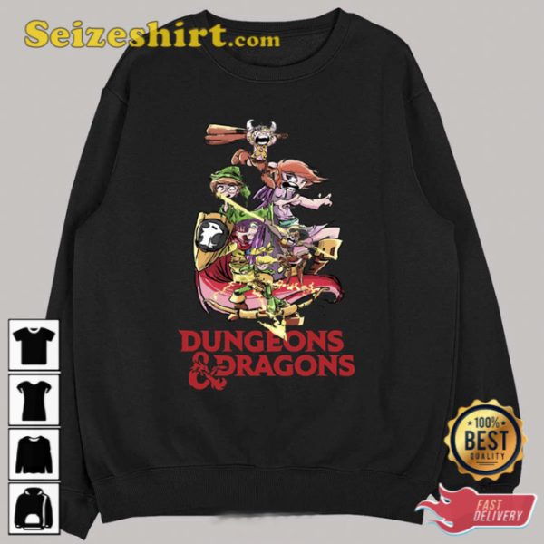 Dungeons Dragons Graphic Cartoon Style Artwork Unisex T-Shirt