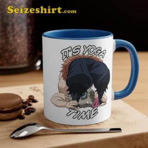 Funny Kimetsu Its Yoga Time Anime Fanart Inosuke Yoga Ceramic Coffee Mug3