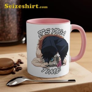 Funny Kimetsu Its Yoga Time Anime Fanart Inosuke Yoga Ceramic Coffee Mug4