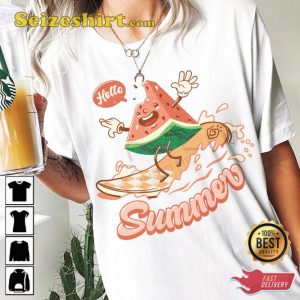 Hello Summer Surfing Little Watermelon Beach Vacation Summertime T-Shirt