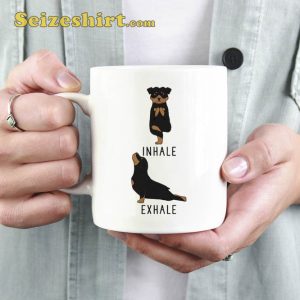 Inhale Exhale Rottweiler Yoga Coffee Mug