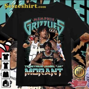 Ja Morant Basketball Digital Vintage Bootleg Style T-shirt Design