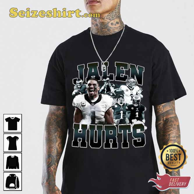 Jalen Hurts Philadelphia Eagles 90s Bootleg Retro TShirt For NFL