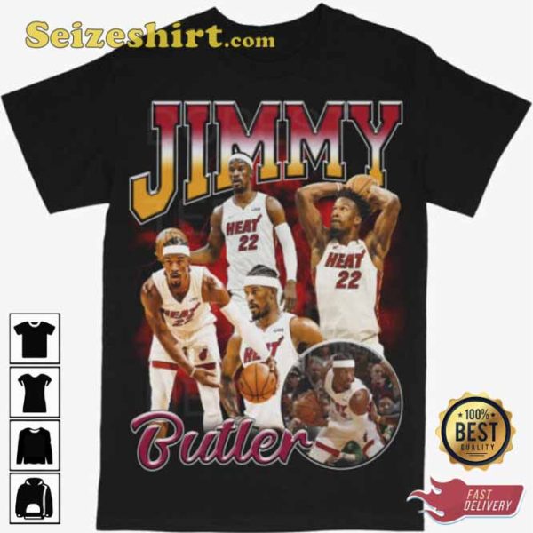 Jimmy Butler Miami Heat NBA Basketball Black Crew T-Shirt