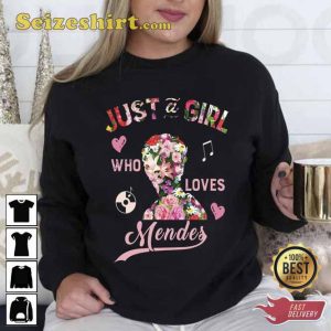 Jusa A Girl Who Loves Shawn Mendes Floral Graphic Unisex T-Shirt