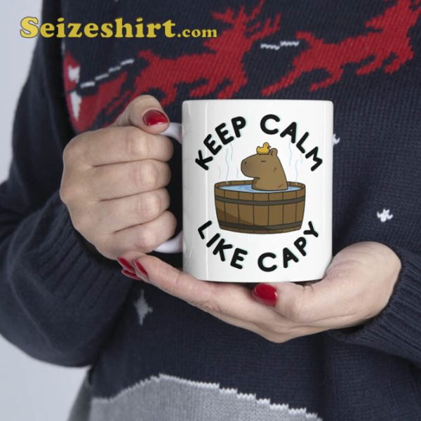 Keep Calm Like Capybara Ceramic Mug