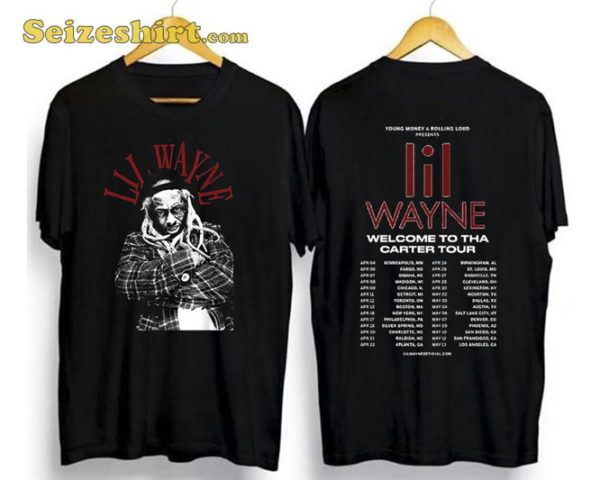 Rapper Lil Wayne Young Money Rolling Love Tour 2023 T-shirt