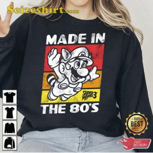 Made In The 80s Super Mario Bros 3 Sweatshirt Gaming Style Tee