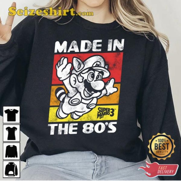 Made In The 80s Super Mario Bros 3 Sweatshirt Gaming Style Tee