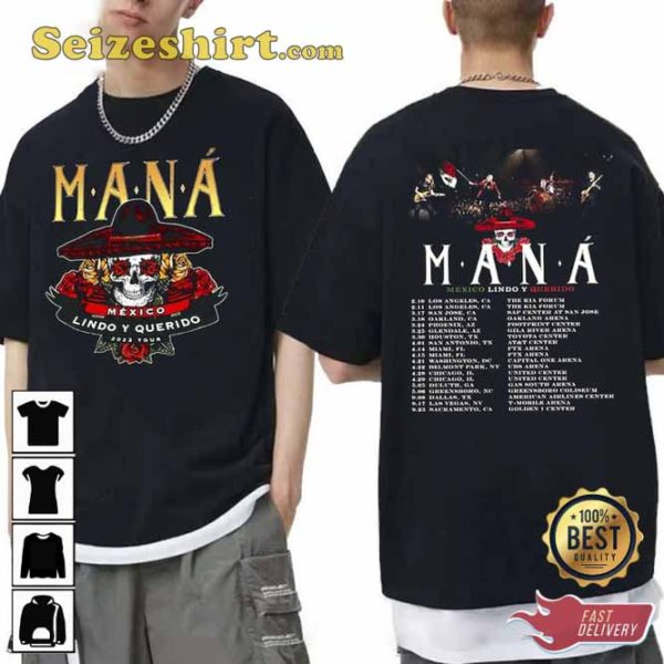 Maná Show 2023 Tour Printed 2 Slides Unisex Shirt