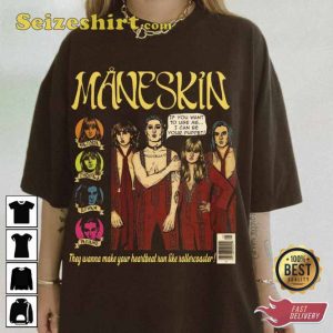 Maneskin Rock Band Funny Drawing Art Gift For Fan T-shirt