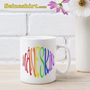 Maneskin Rainbow LGBT Pride Logo White Ceramic Souvenir Gift Mug