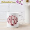 Maneskin Red Text Logo Design White Ceramic Coffee Mug