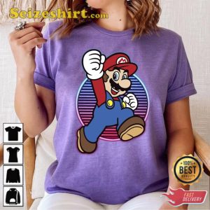 Neon Jump Super Mario Sweatshirt Vintage Gamer Tee