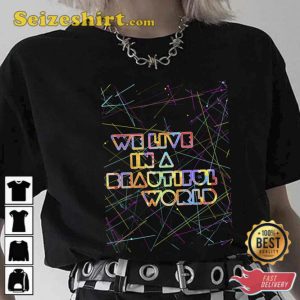 Neon Lines We Live In A Beautiful World Coldplay Unisex T-Shirt
