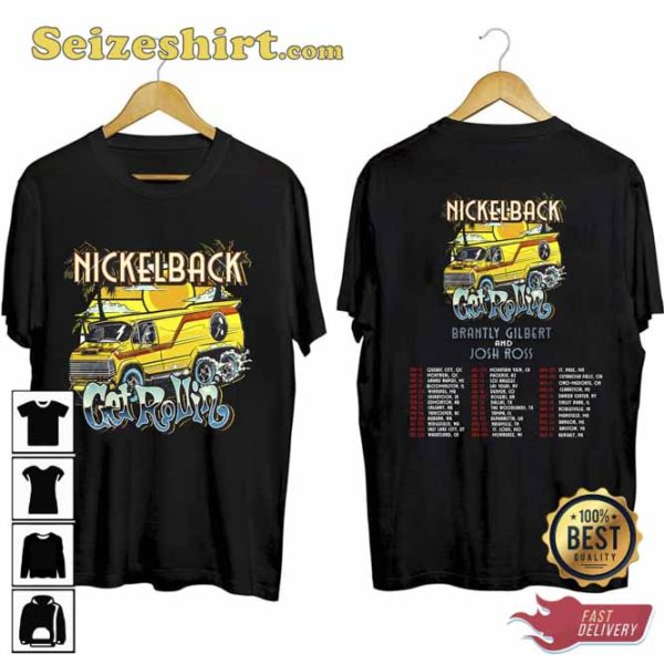 Nickelback Get Rollin Brantly Gilbert Josh Ross Tour 2023 Shirt