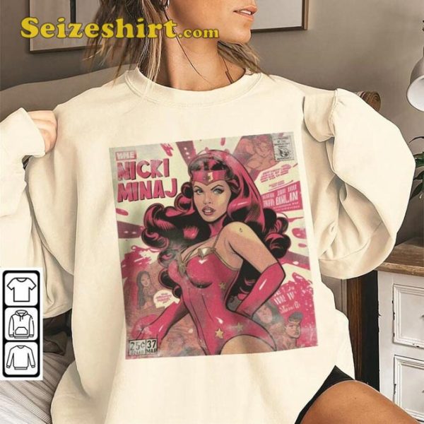 Nicki Minaj Comic Style Hip Hop 90s Rap Fan Gift Unisex T-Shirt