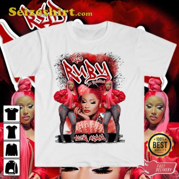 Nicki Minaj Rapper Red Ruby Da Queen Rap Hip Hop 90s Graphic Tee