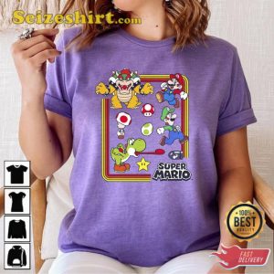 Nintendo Characters Super Mario Bros Sweatshirt Gaming Style Tee