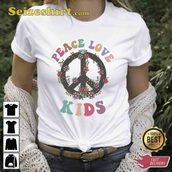 Peace Love Kids Funny Mom Shirt Gift For Mothers Day