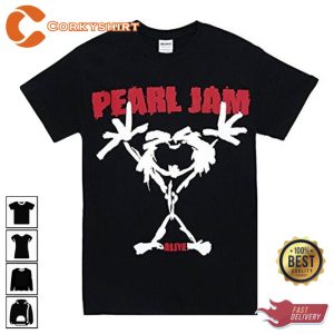 Pearl Jam Stickman Ament drawing Im Still Alive Rock Music Shirt