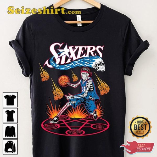 Philadelphia 76ers Sixers Allen Iverson Shirt Baskertball NBA Playoffs Shirt