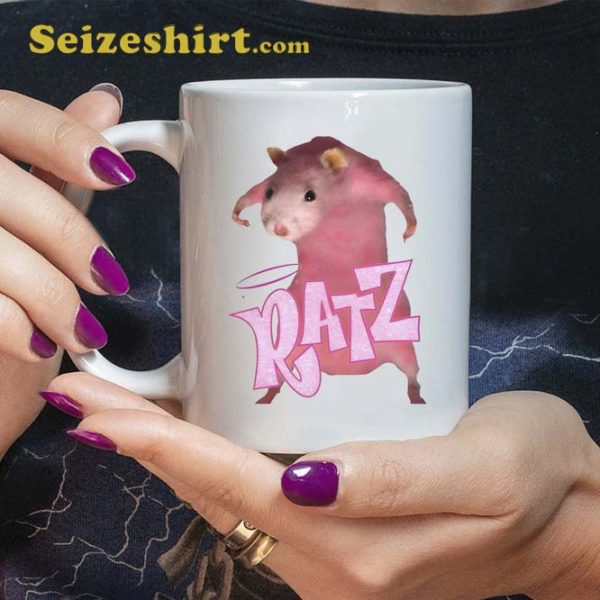 Funny Pink Ratz Mouse Meme Coffee Mug