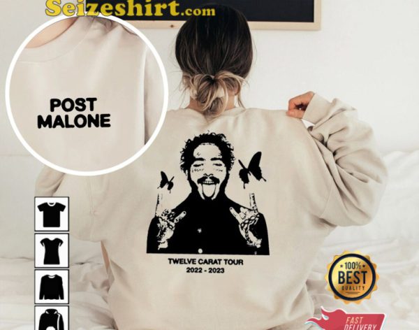 Post Malone Twelve Carat Tour Double Sided Unisex Sweatshirt