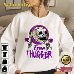 Purple Skull Art Free Thugger Young Thug Unisex Sweatshirt