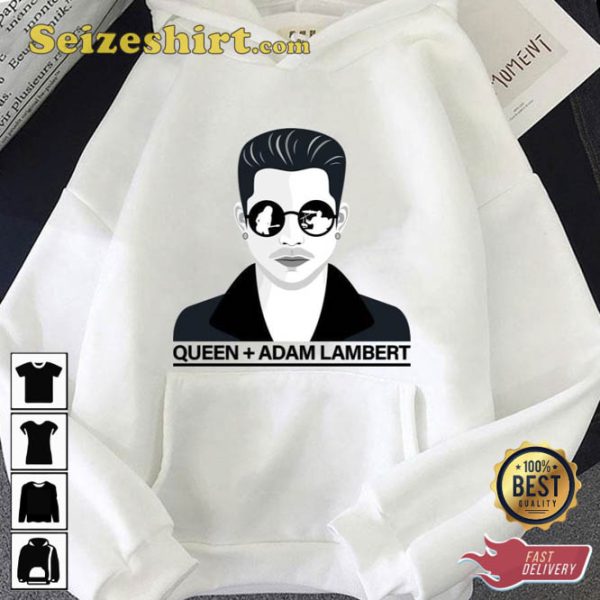 Queen Adam Lambert Grayscale Portrait Unisex T-Shirt